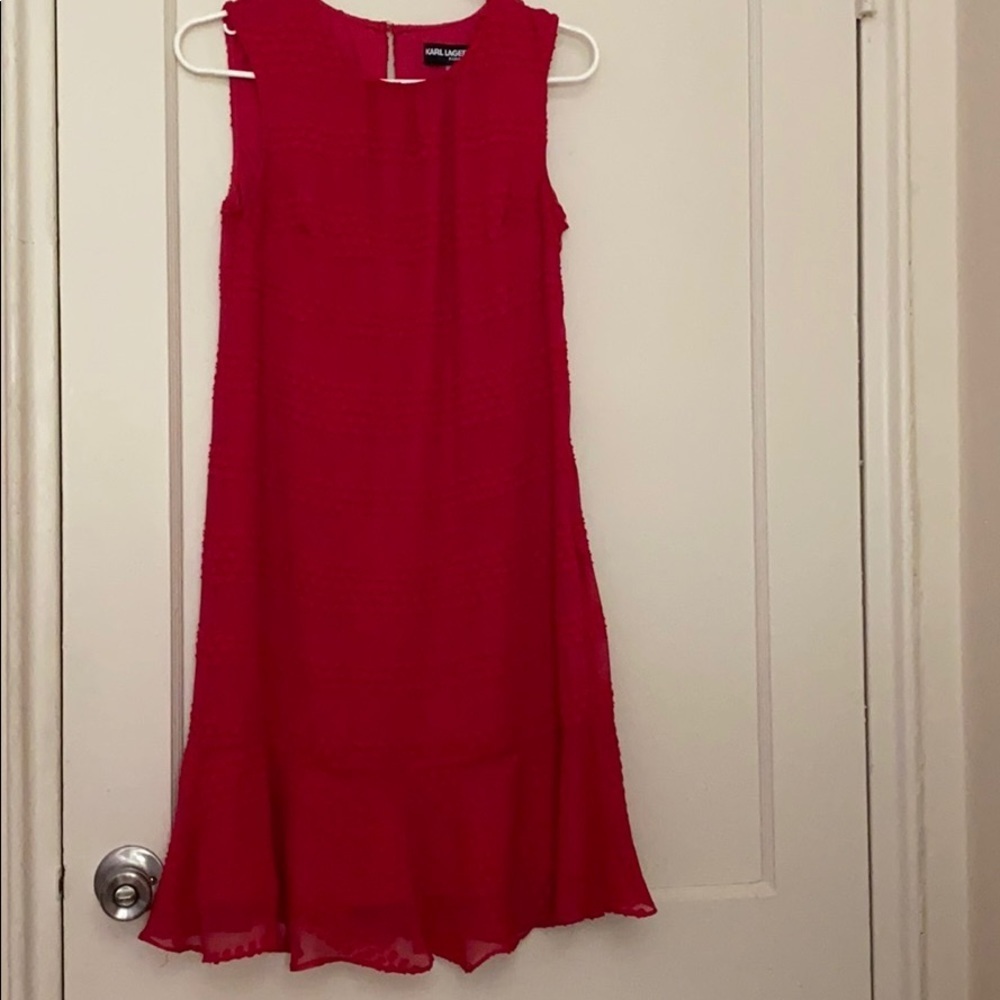 Karl Lagerfeld pink polka dot dress size: 4